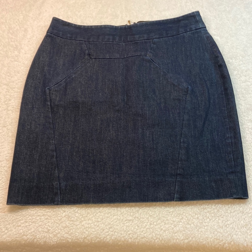 Anthropology Leifsdottir Cotton/Spandex Jean Skirt Dark-wash Preowned Size 6